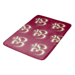 OM Signs on any background colour you want Bath Mat