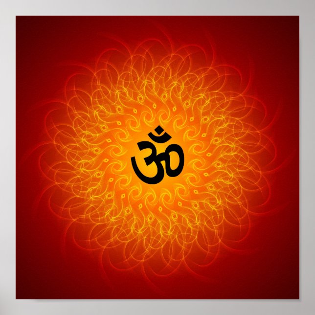 Om Spirituel Sur Mandala Poster (Devant)