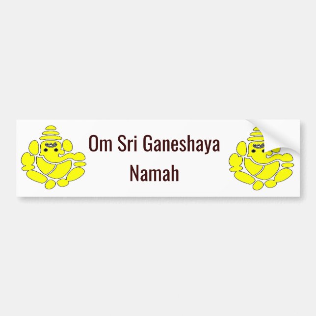 Om Sri Ganeshaya Namah prayer good-luck charm Bumper Sticker (Front)