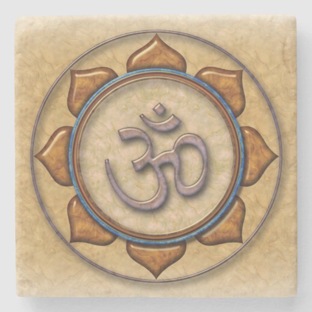 Om stone coaster (Front)