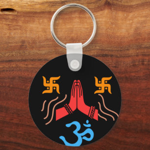 Om swastik devotion keychain