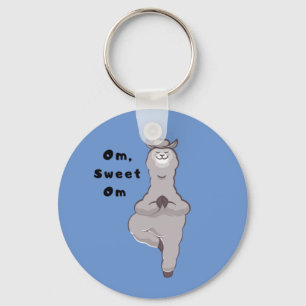 Om, Sweet Om - Funny Llama Yoga Pun Keychain