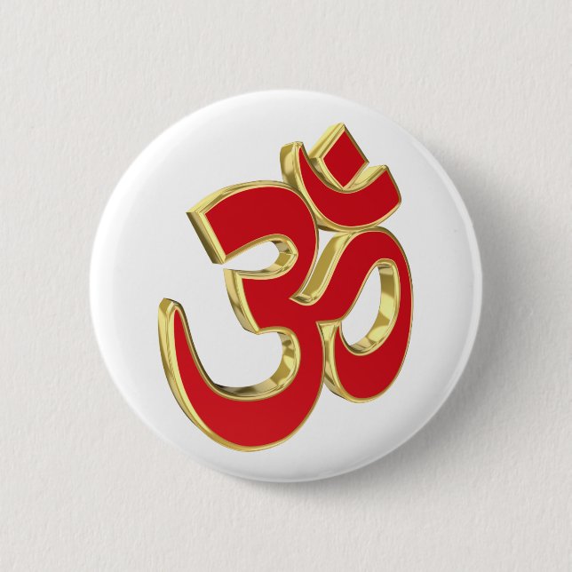 Om symbol 2 inch round button (Front)