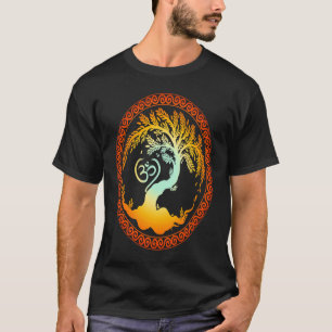Om Symbol and Yggdrasil Spiritual T-Shirt