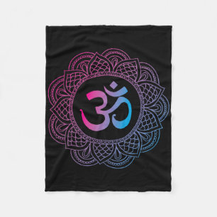 Om Symbol Aum Ohm Hindu Zen Tantra Yoga Day Namast Fleece Blanket
