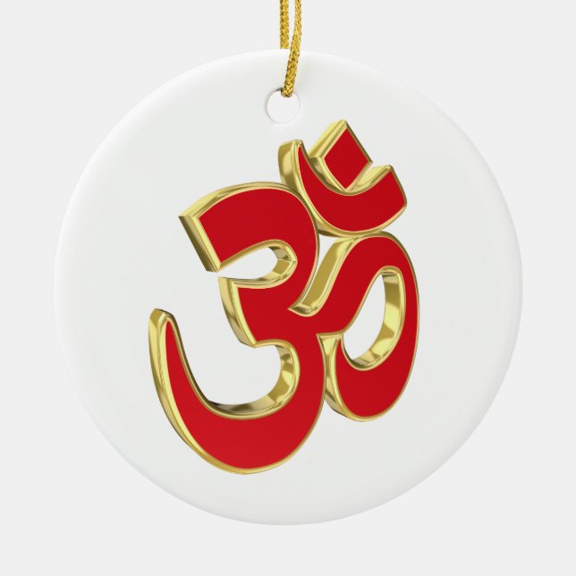 Om symbol ceramic ornament (Front)