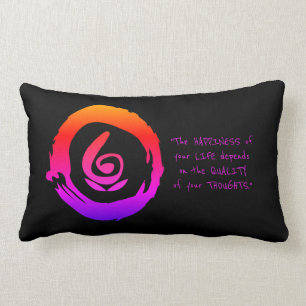 Om symbol colourful affirmation typography lumbar pillow