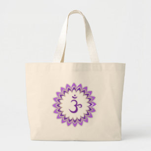 Om Symbol / Crown Chakra Large Tote Bag