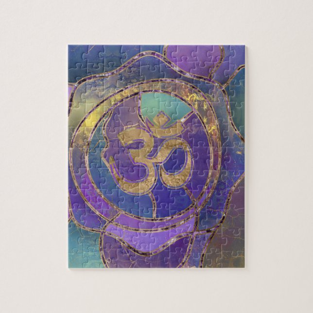Om Symbol Golden and Paint texture Jigsaw Puzzle (Vertical)