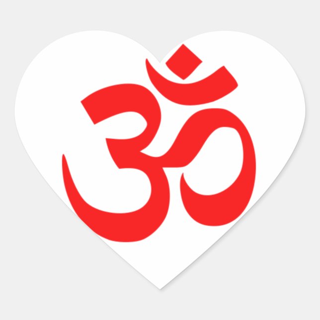 Om SYmbol Heart Sticker (Front)