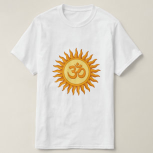 Om Symbol in Radiant Sun Spiritual Hindu Design T-Shirt