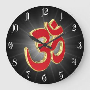 Om symbol large clock