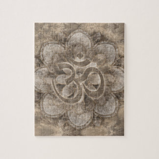 Om Symbol Lotus flower Vintage gold Jigsaw Puzzle