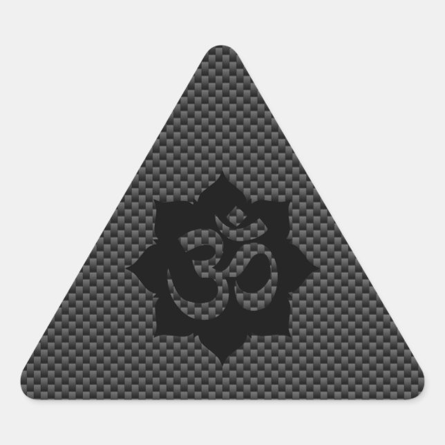 OM Symbol Lotus Spirituality Carbon Fiber Decor Triangle Sticker (Front)