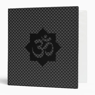 OM Symbol Lotus Spirituality Carbon Fibre Decor Binder