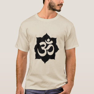 OM Symbol Lotus Spirituality Carbon Fibre Decor T-Shirt