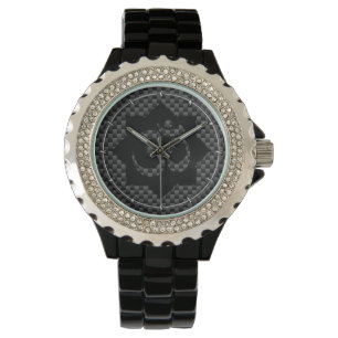 OM Symbol Lotus Spirituality Carbon Fibre Decor Watch