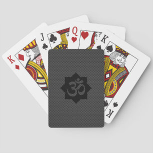 OM Symbol Lotus Spirituality Yoga Carbon Style Playing Cards