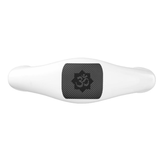 OM Symbol Lotus Spirituality Yoga Decor Ceramic Drawer Pull (Front)