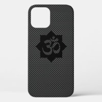 OM Symbol Lotus Spirituality Yoga in Carbon Fiber