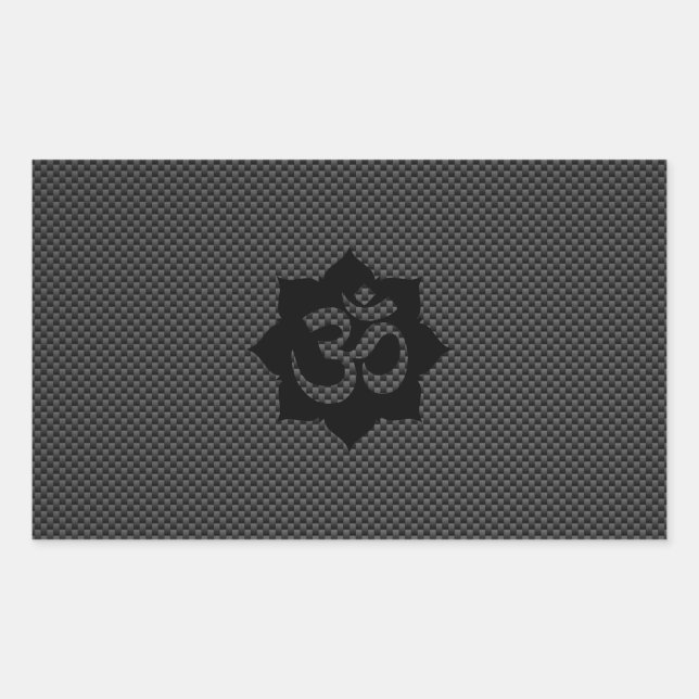 OM Symbol Lotus Spirituality Yoga in Carbon Fibre Sticker (Front)