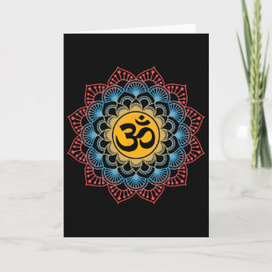 Om Symbol Mandala Flower Meditation Workout Yoga L Card
