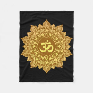Om Symbol Mandala Sacred Geometry Zen Yoga Meditat Fleece Blanket