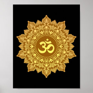 Om Symbol Mandala Sacred Geometry Zen Yoga Meditat Poster