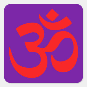 Om Symbol Mystical Sound in Hindu and Buddhism Square Sticker