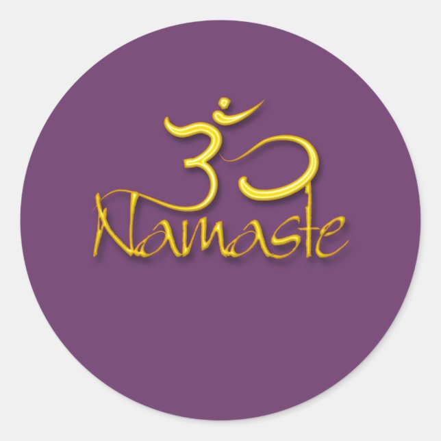 Om symbol/namaste/DIY colour Classic Round Sticker (Front)