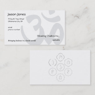 Om Symbol on front, 7 Chakras in a Circle on back Business Card