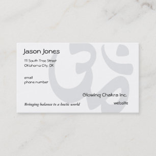 Om Symbol on front, 7 Chakras in a Circle on back Business Card