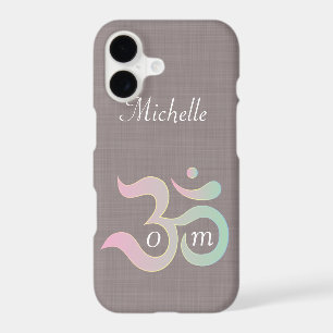 Om symbol pastel pink green mauve customized name