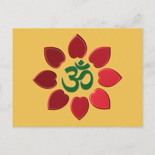Om symbol postcard