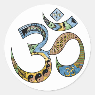 OM Symbol Round Sticker, Glossy Classic Round Sticker