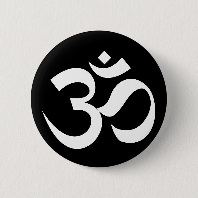 om symbol sacred Buddhism religion zen yoga 2 Inch Round Button (Front)