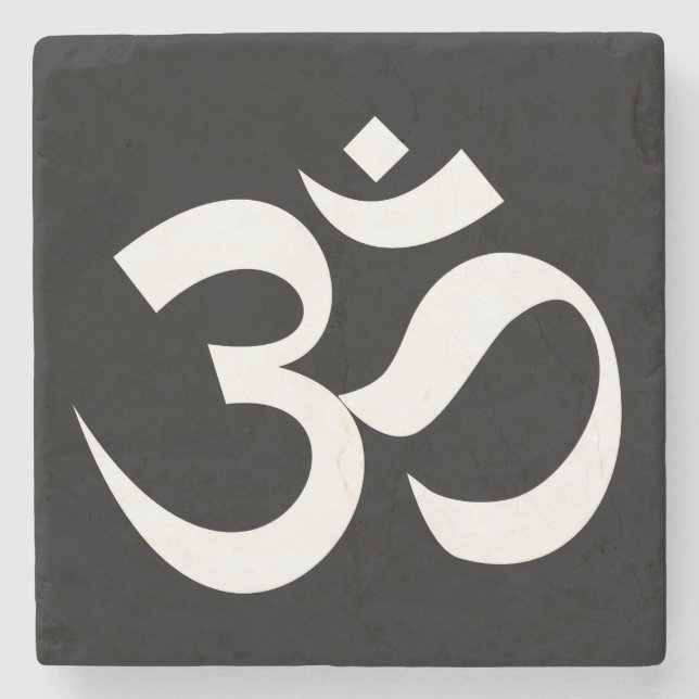 om symbol sacred Buddhism religion zen yoga Stone Coaster (Front)