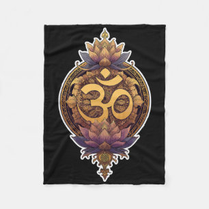 Om Symbol Spiritual Meditate Yoga Mantra Divine Fleece Blanket