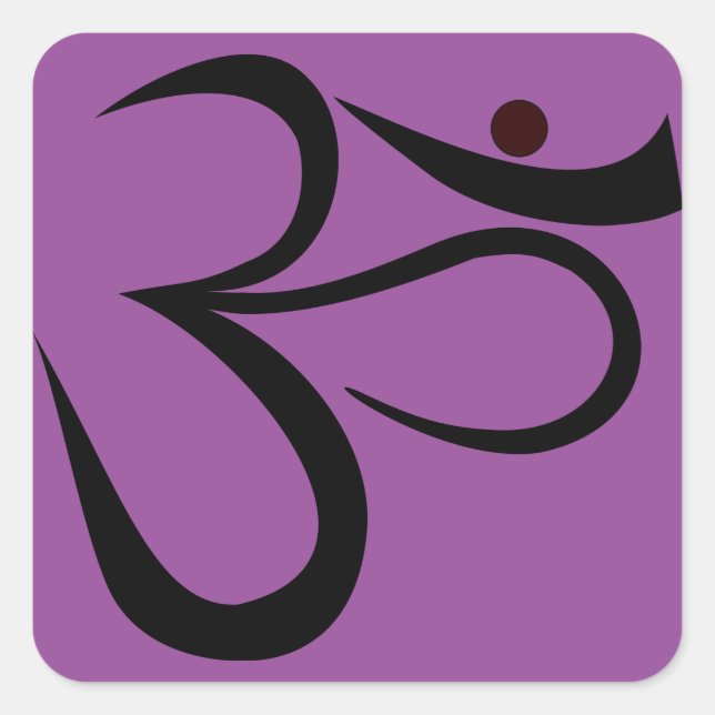 Om Symbol Square Sticker (Front)