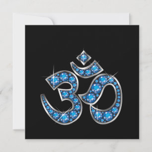 Om Symbol with "Aquamarine" Stones