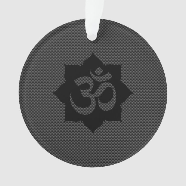 OM Symbole Lotus Spiritualité en fibre de carbone (devant)