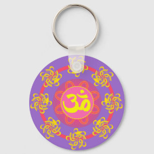 Om with Swirls and Colours! Keychain