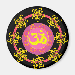 Om with Swirls and Colours! Magnet