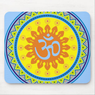 Om with Traditional Indian style Mandana Mouse Pad