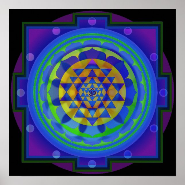 OM Yantra Mandala Poster (Front)