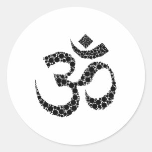 Om Yoga Aum Ohm Hindu Meditation Symbol Graphic Classic Round Sticker