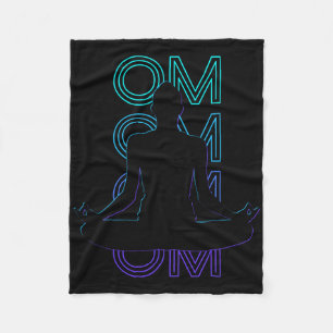 Om Yoga Meditation Buddhist Buddhism Retro Fleece Blanket
