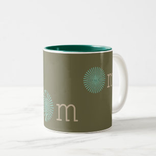 Om zen green Two-Tone coffee mug