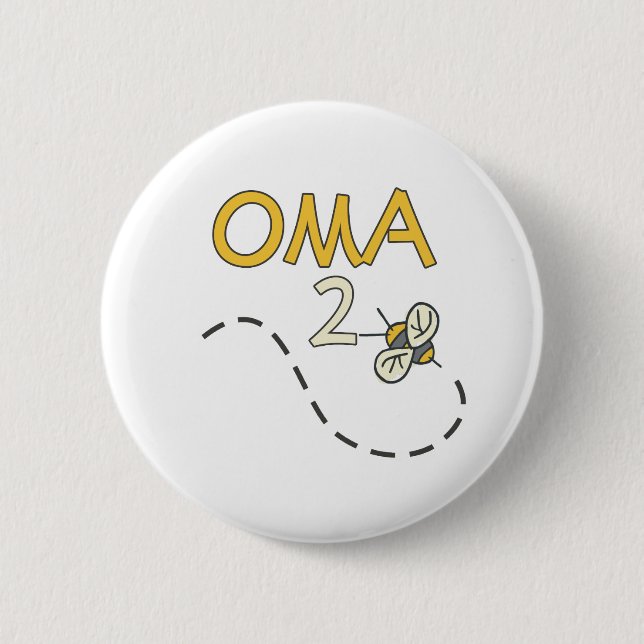 Oma 2 Bee Inch Round Button (Front)