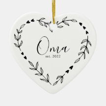 Oma Année Est. Ornement en céramique de Noël